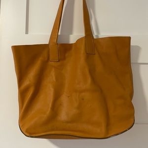 Frye yellow leather tote bag